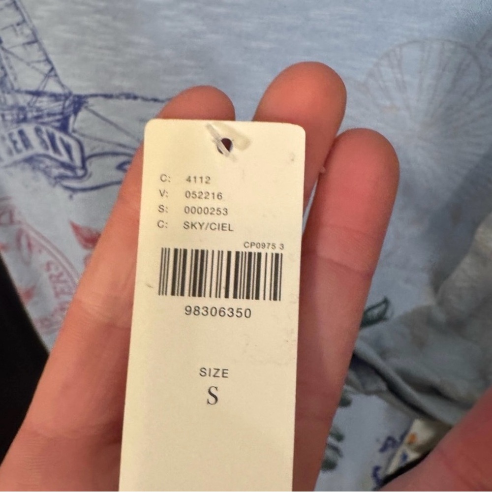 Anthropologie Pilcro Stamp Printed Tee in Sky Blue Motif, NWT - Picture 8 of 8